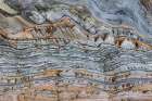 Spain, Barrika. Contorted rock layers on beach. Art Print